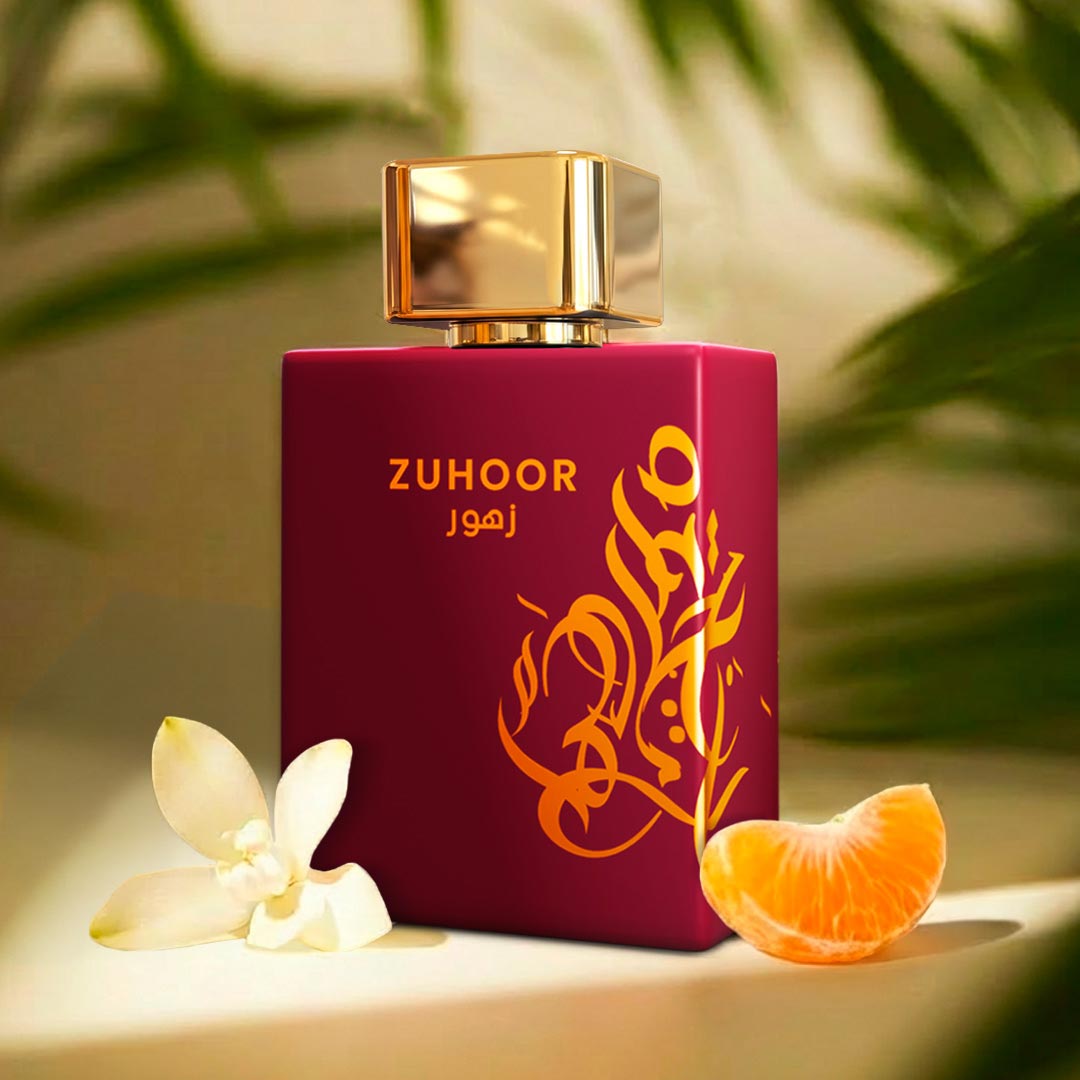 Perfume Zuhoor de Mawwal Arabia con fragancia mandarina y vainilla